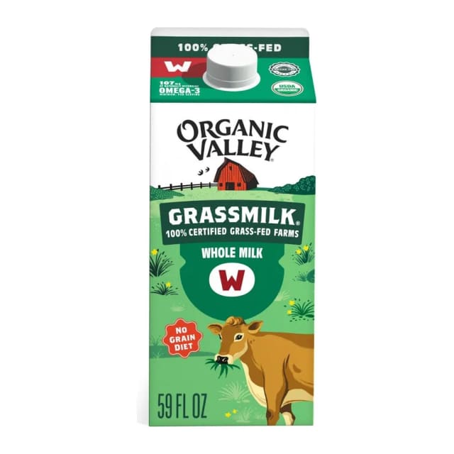 Organic Valley Grassmilk Organic Whole Milk, front of pack