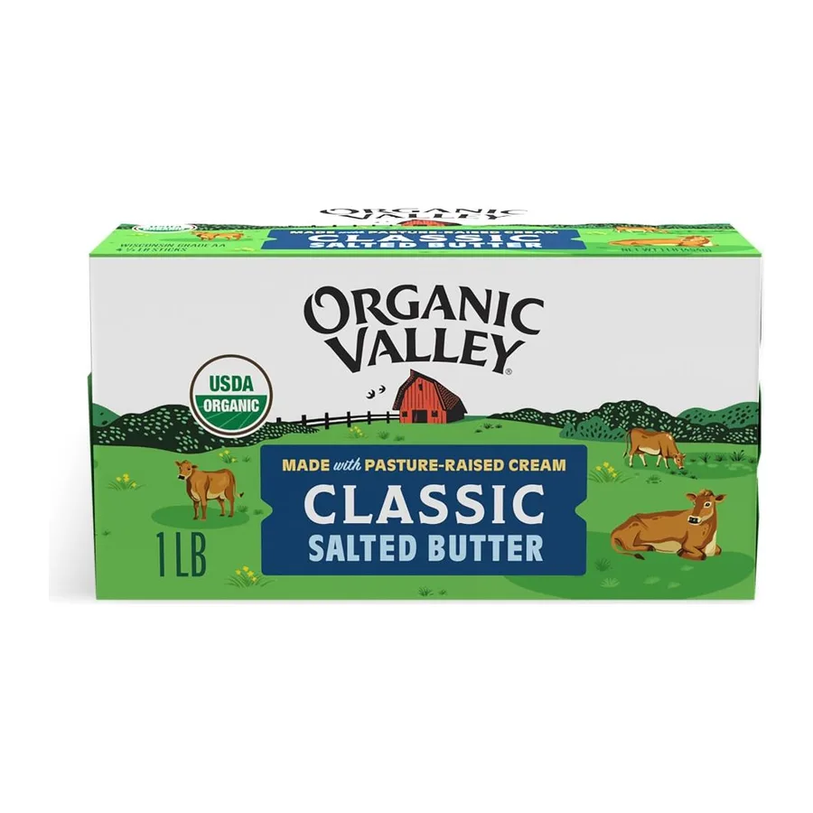 Organic Valley Salted butter, front of pack