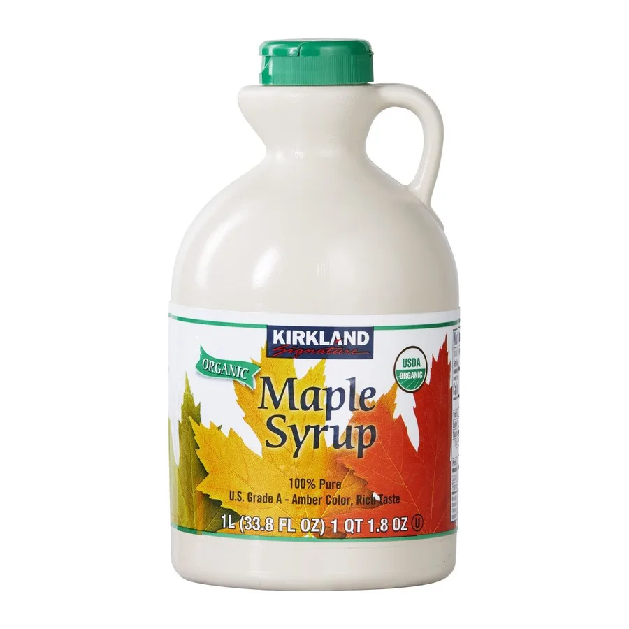 Kirkland Signature Organic Pure Maple Syrup, front of pack