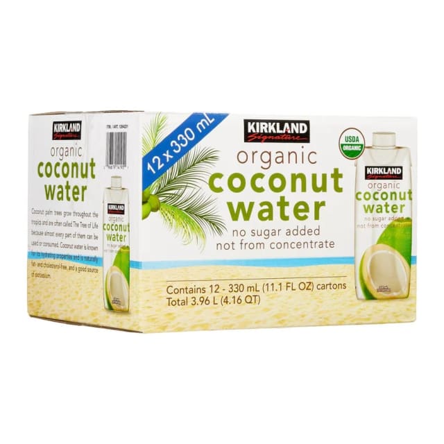 Kirkland Signature Organic Coconut Water, front of pack
