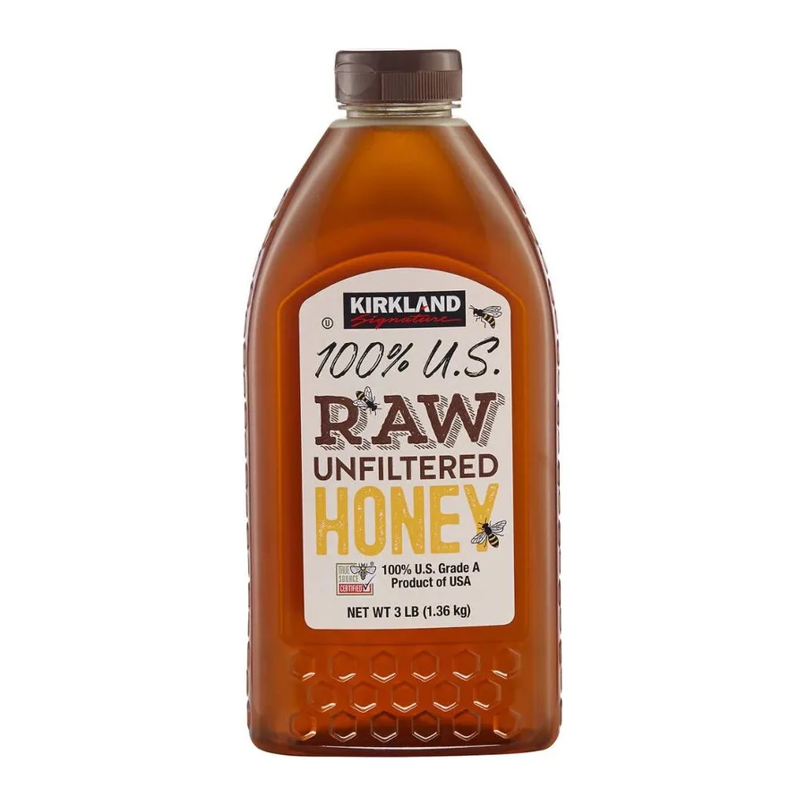 Kirkland Signature Raw Unfiltered Honey, front of pack