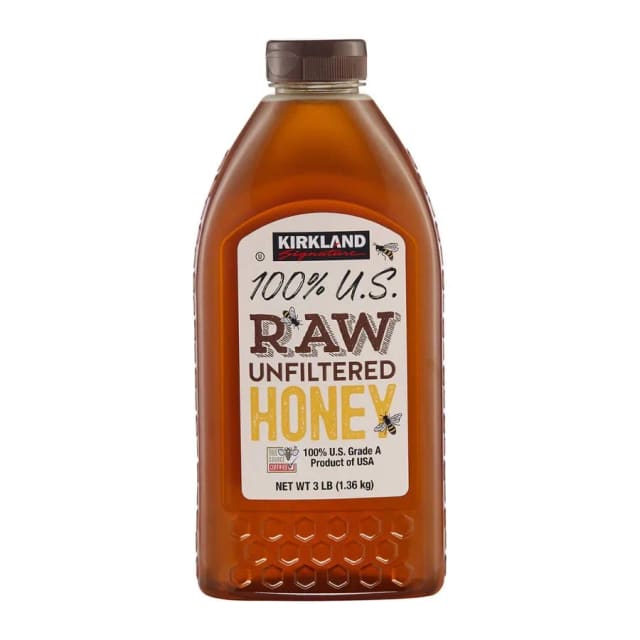 Kirkland Signature Raw Unfiltered Honey, front of pack