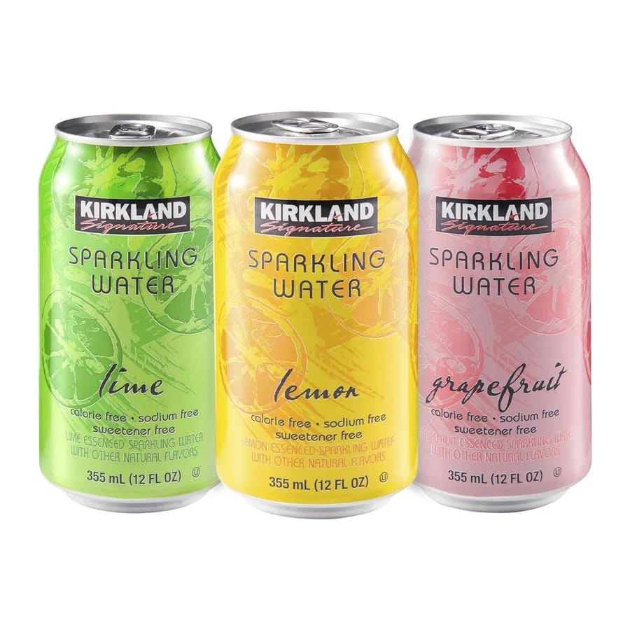 Kirkland Signature Lime Sparkling Water, front of pack