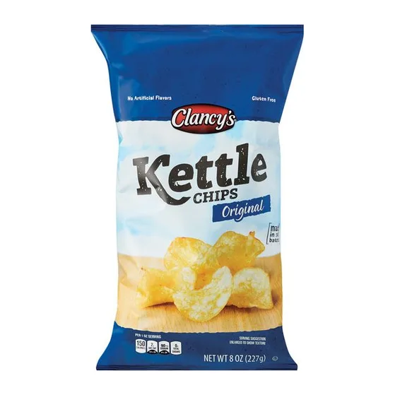 Clancy's Kettle Chips Original, front of pack