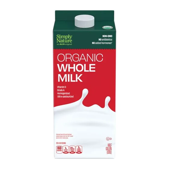 Simply Nature Organic Whole Milk, front of pack