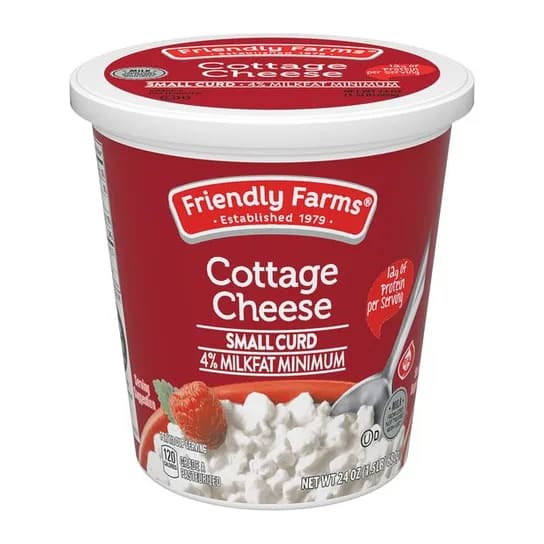 Friendly Farms Cottage Cheese, front of pack