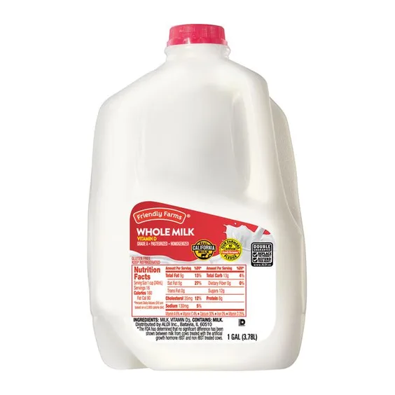 Friendly Farms Vitamin D Whole Milk, front of pack