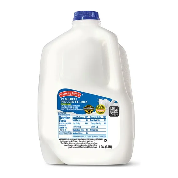 Aldi 2% Reduced Fat Milk, front of pack