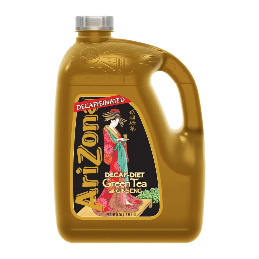 Arizona Decaf-zero green tea with ginseng, front of pack