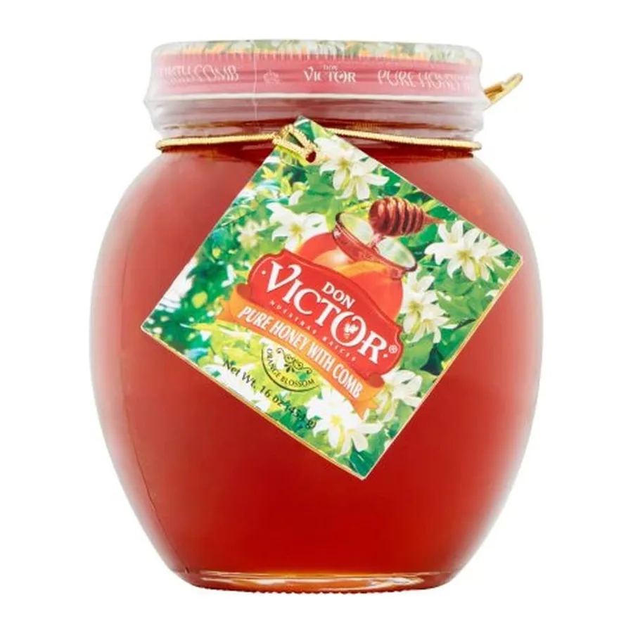 Don Victor Orange blossom comb honey globe, front of pack