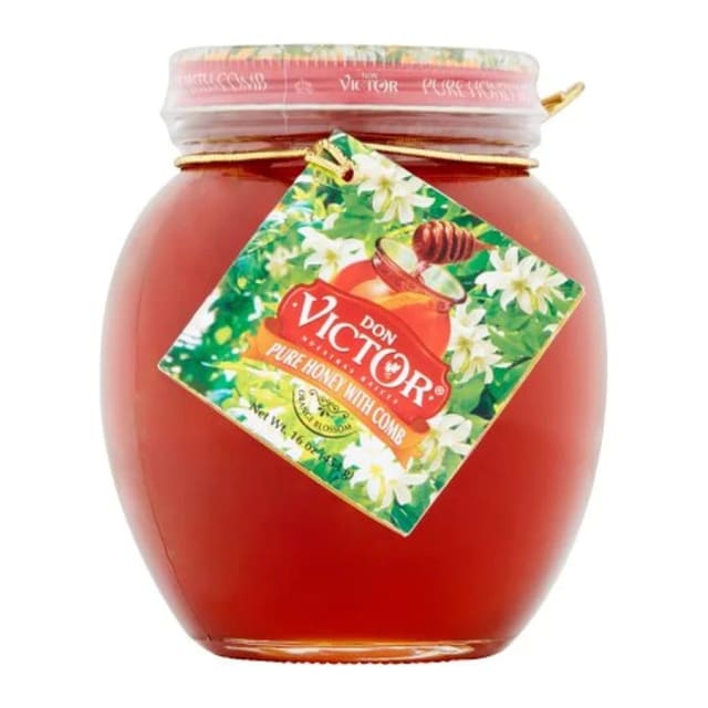Don Victor Orange blossom comb honey globe, front of pack