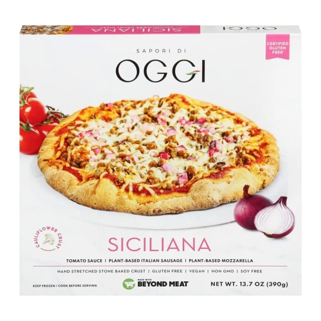 Pizza Oggi Plant based siciliana pizza, front of pack