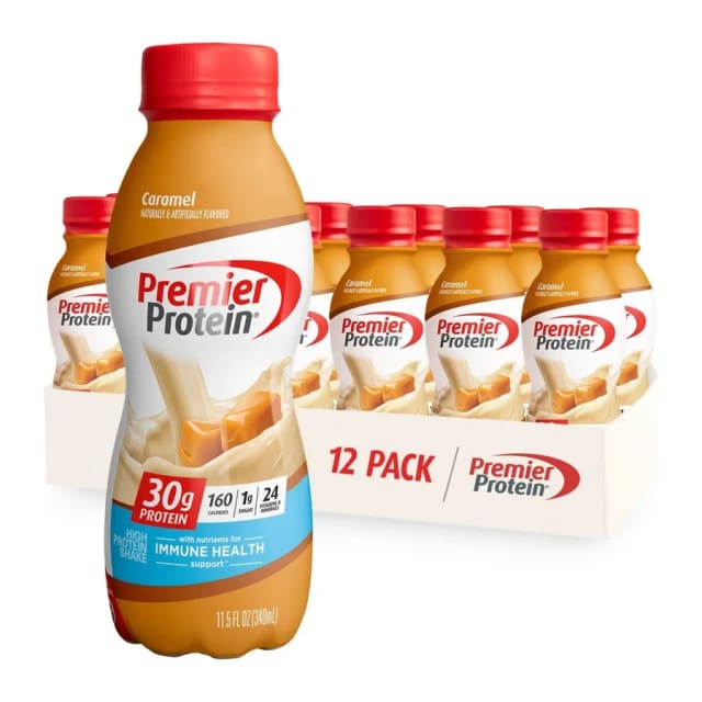 Premier Protein Caramel Protein Shake, front of pack