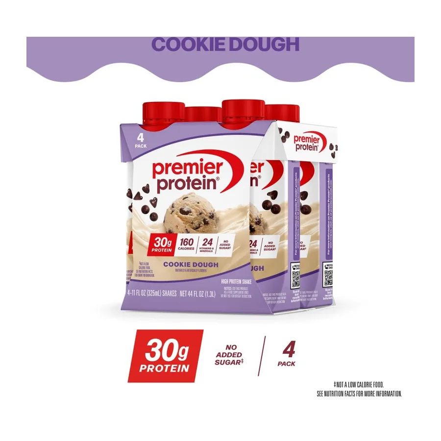 Premier Protein Cookie Dough Protein Shake, front of pack