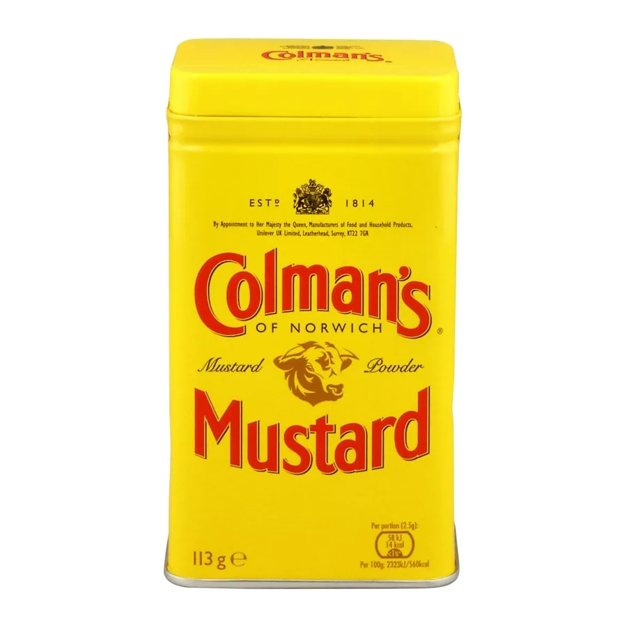 Colman Dry mustard powder, front of pack