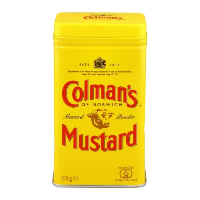 Colman Dry mustard powder, front of pack