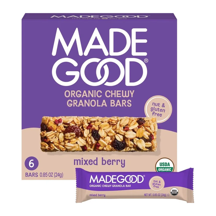 Madegood Mixed Berry Organic Granola Bar, front of pack