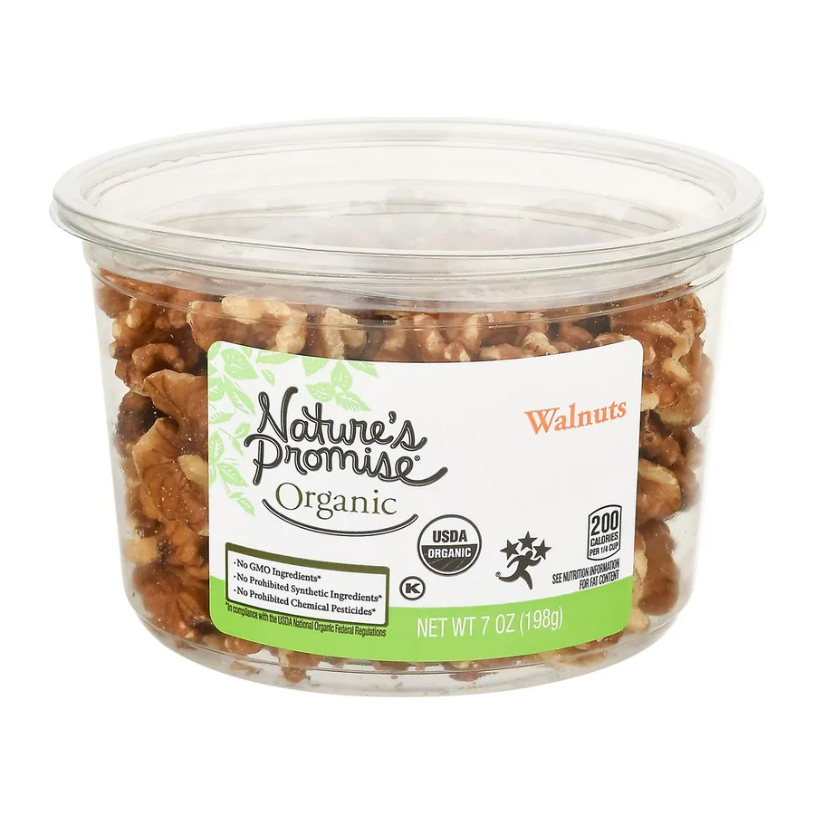 Nature's Promise Organic Walnut Halves, front of pack