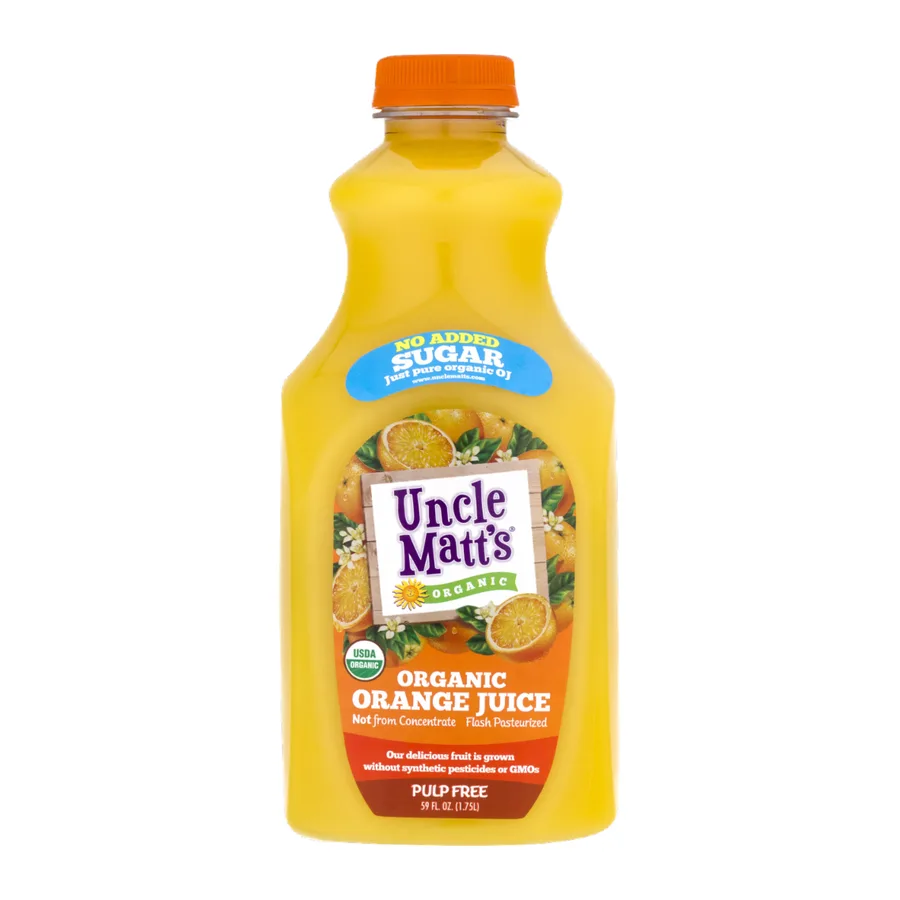 Uncle Matt's Organic juice, front of pack