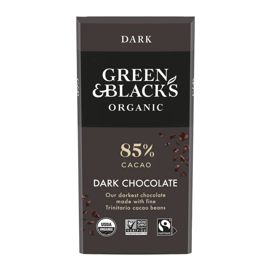 Green & Black's Dark chocolate 85%, front of pack