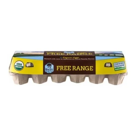Blue Sky Organic Brown Eggs, front of pack