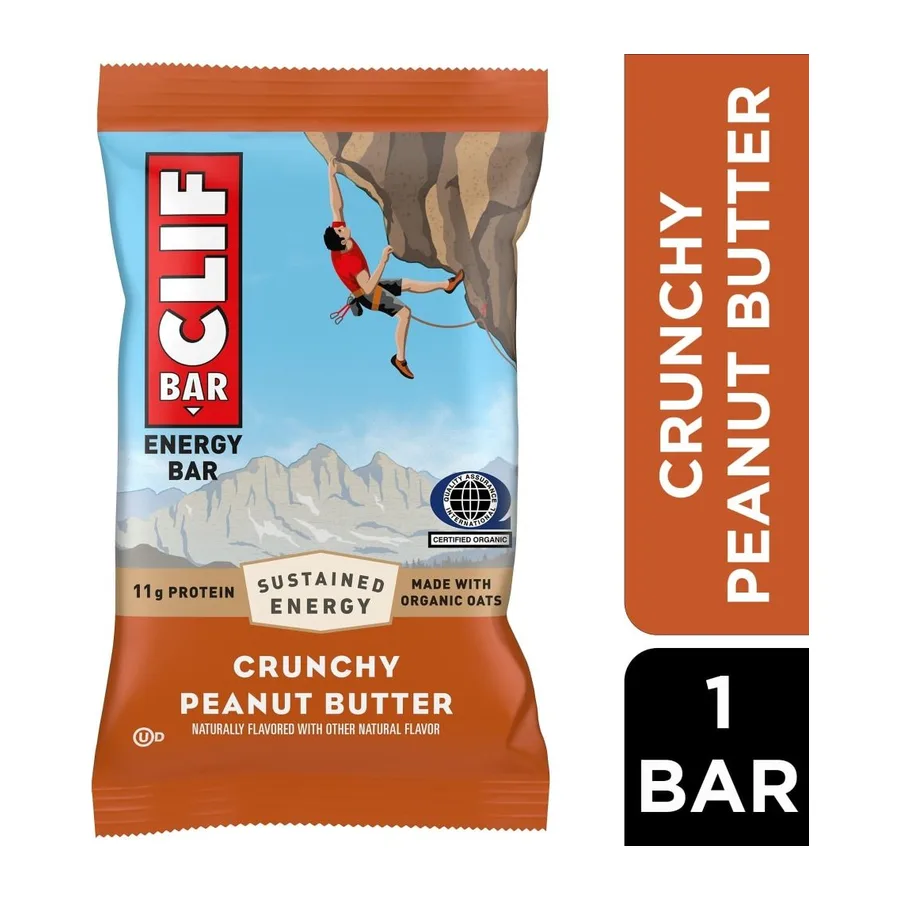 Clif Bar Crunchy Peanut Butter Energy Bar, front of pack
