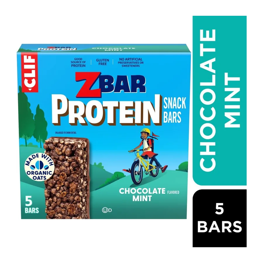 Clif Kid ZBar Protein Chocolate Mint, front of pack