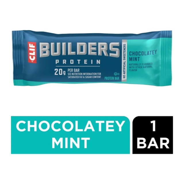 Clif Builder's Chocolate Mint Protein Bar, front of pack