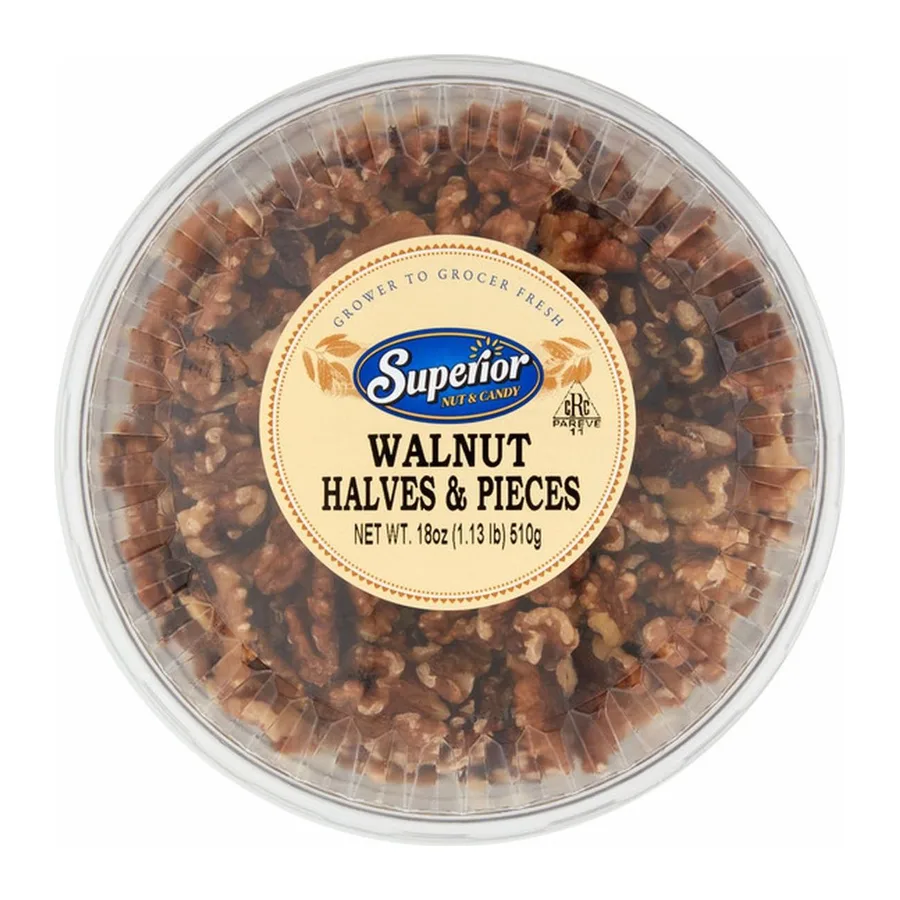 Superior Nut & Candy Walnut Halves and Pieces, front of pack
