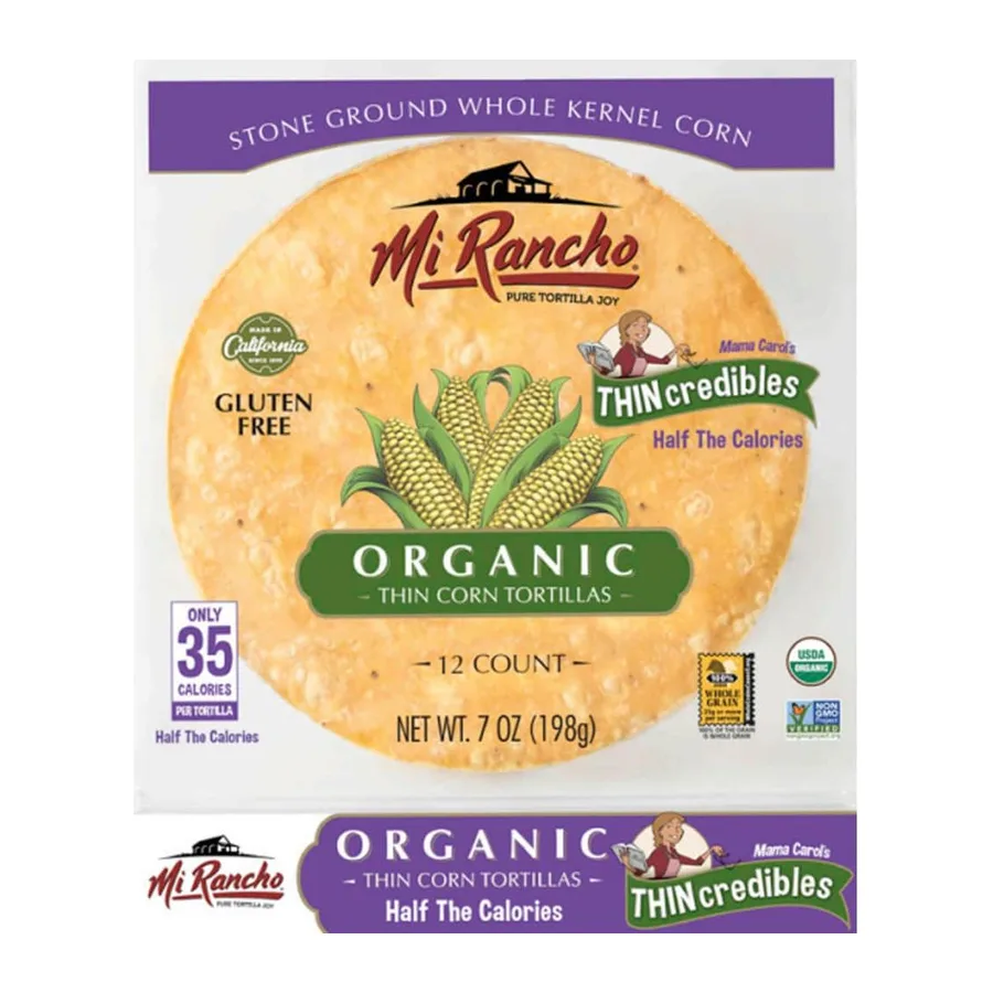 Mi Rancho Organic THINcredibles Thin Corn Tortillas, front of pack