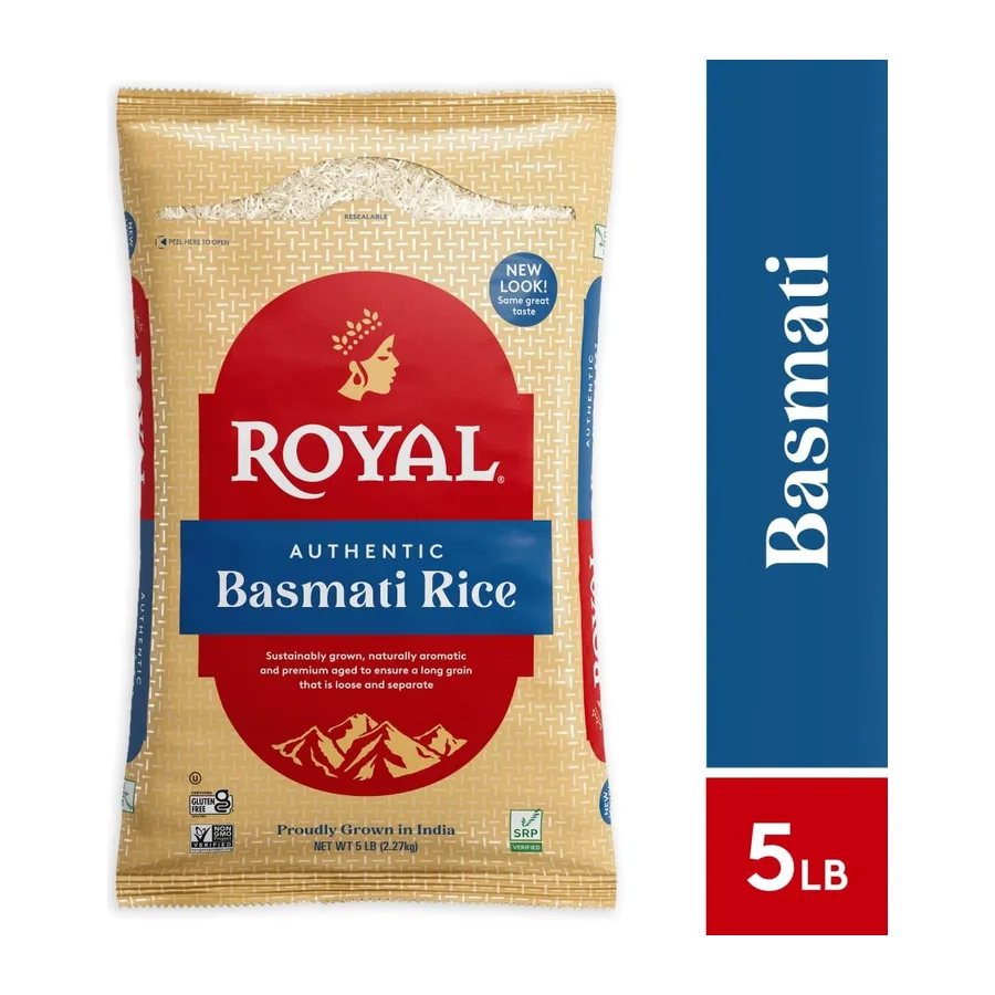 Royal White Basmati Rice SRP, front of pack