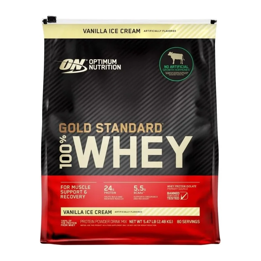 Optimum Nutrition Vanilla Ice Cream Protein Powder, front of pack