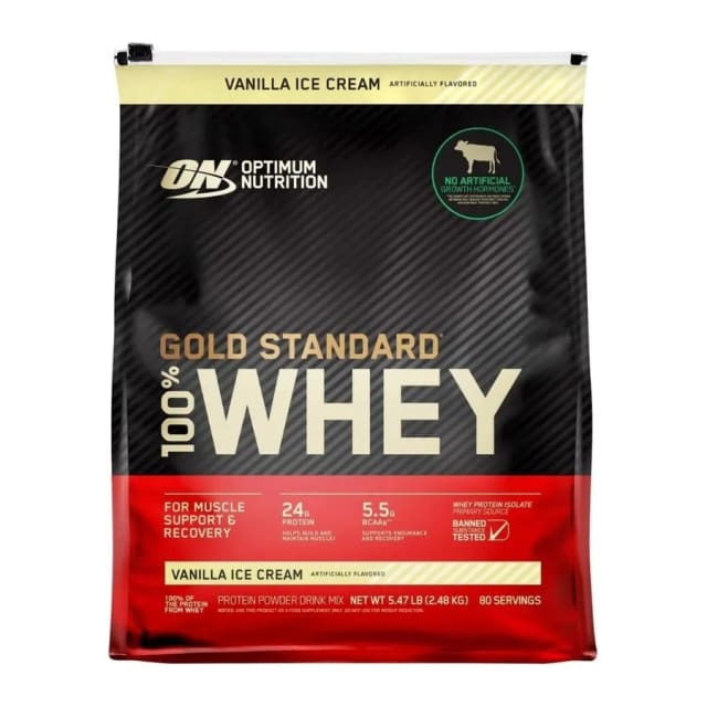 Optimum Nutrition Vanilla Ice Cream Protein Powder, front of pack