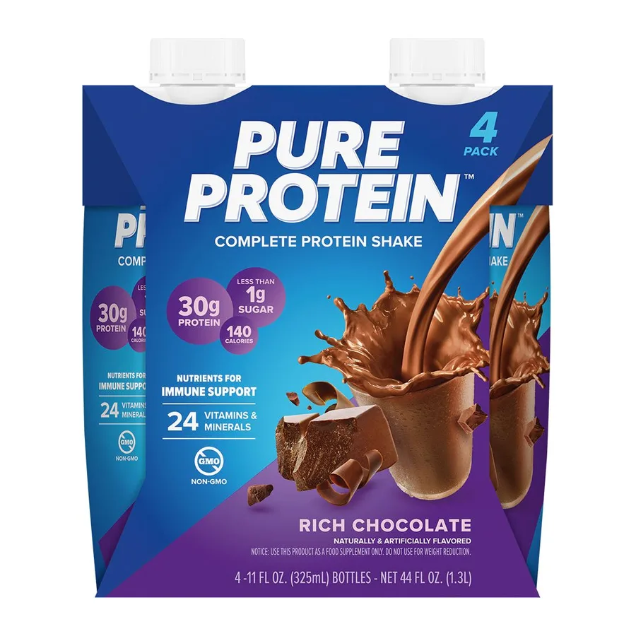 Pure Protein Rich Chocolate Protein Shake, front of pack