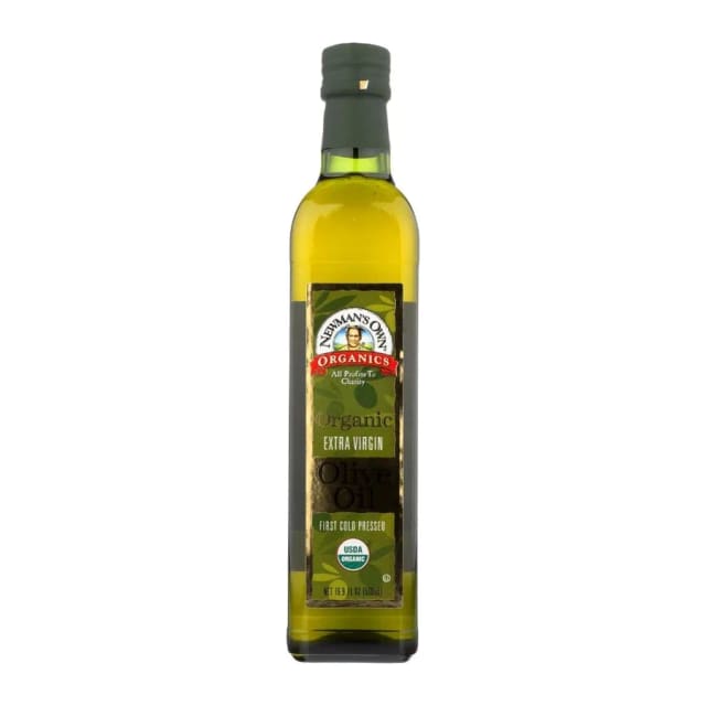 Newman's Own Organic extra virgin olive oil, front of pack