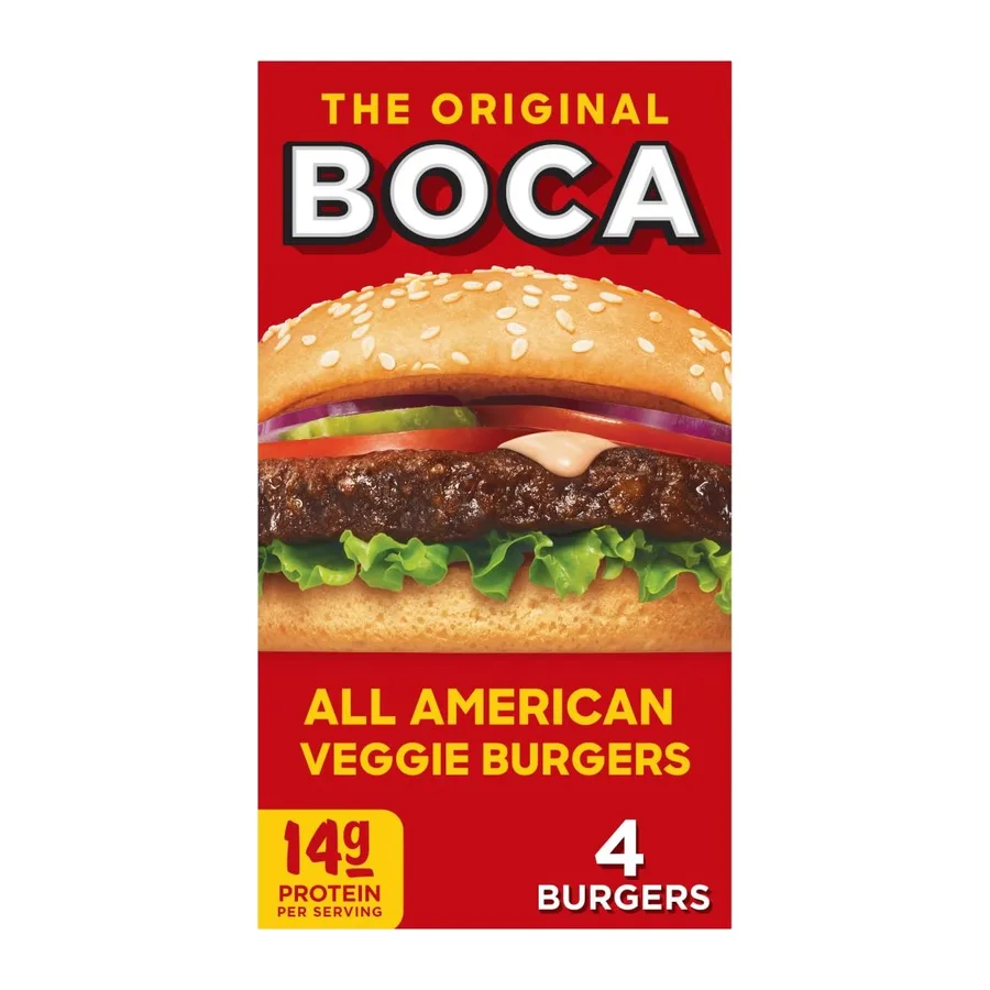 Boca Veggie Burgers, front of pack