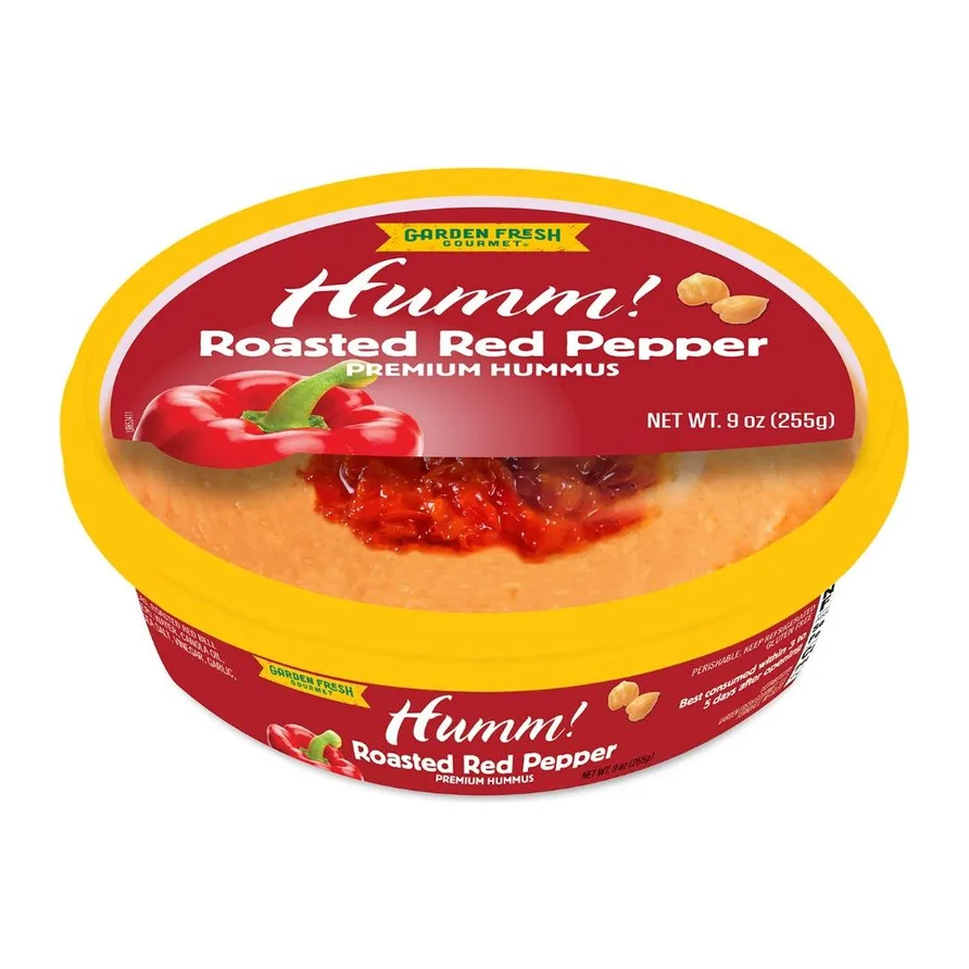 Garden Fresh Gourmet Humm! Roasted Red Pepper Hummus, front of pack