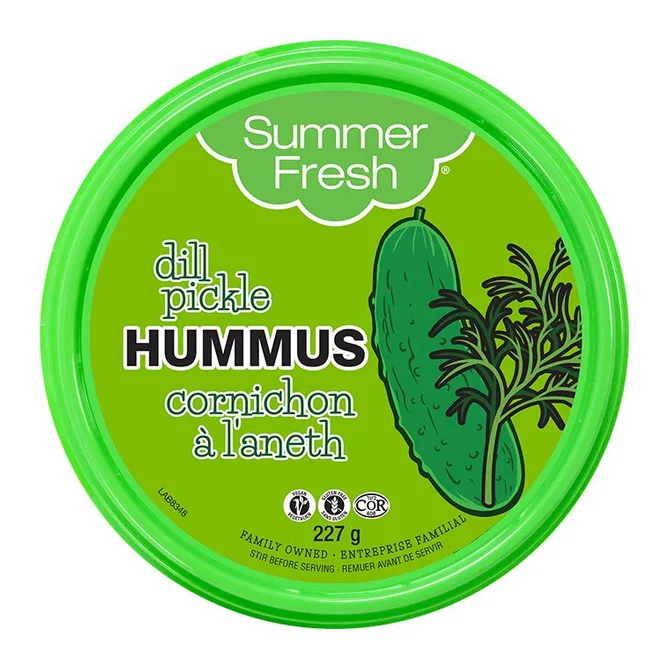 Summer Fresh Dill Pickle Hummus, front of pack
