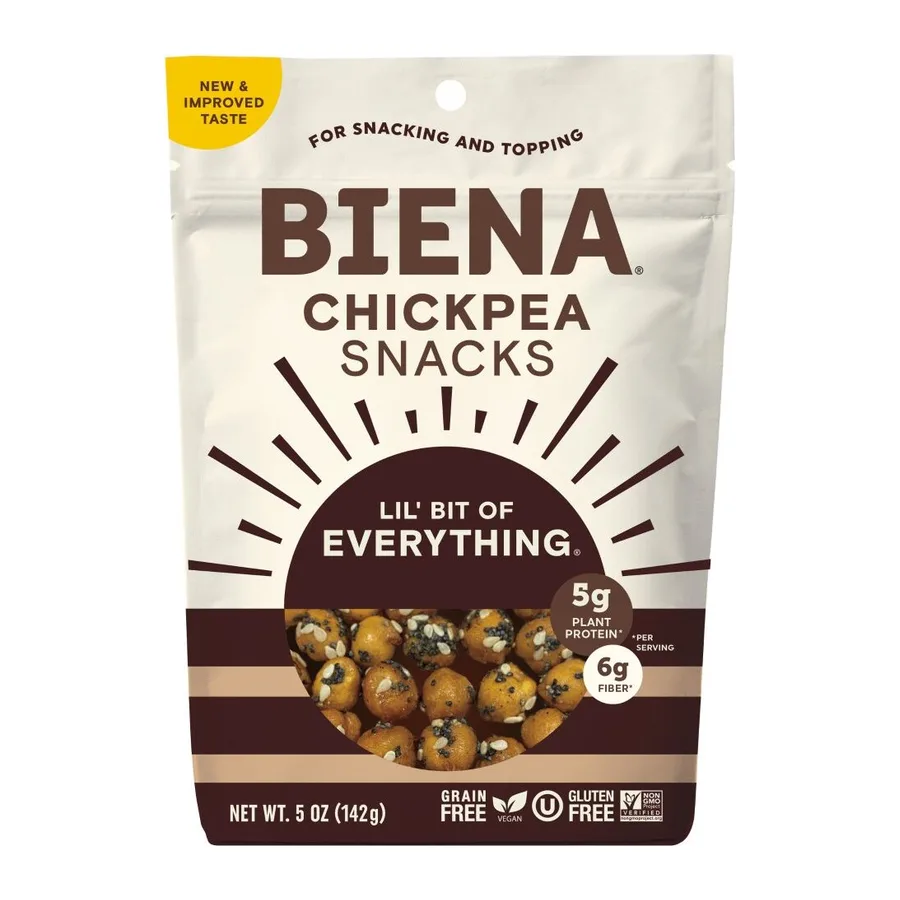 Biena Chickpea Snacks, front of pack