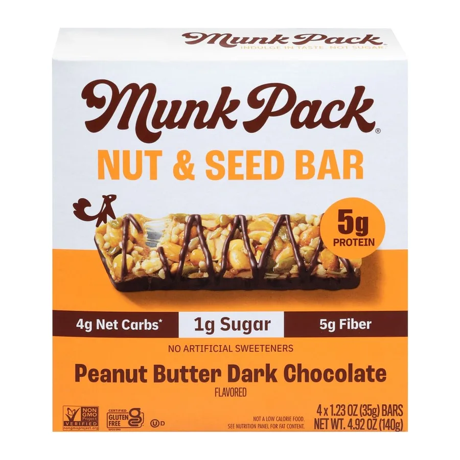 Munk Pack Nut & Seed Bar, Peanut Butter Dark Chocolate, front of pack
