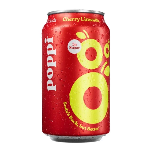 Poppi Prebiotic Soda Cherry Limeade, front of pack