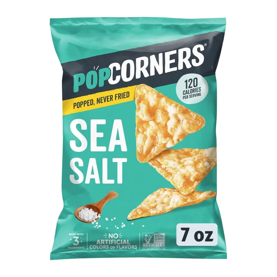 Popcorners Sea Salt Popped-Corn Snacks, front of pack