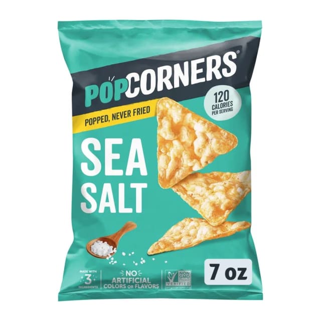 Popcorners Sea Salt Popped-Corn Snacks, front of pack