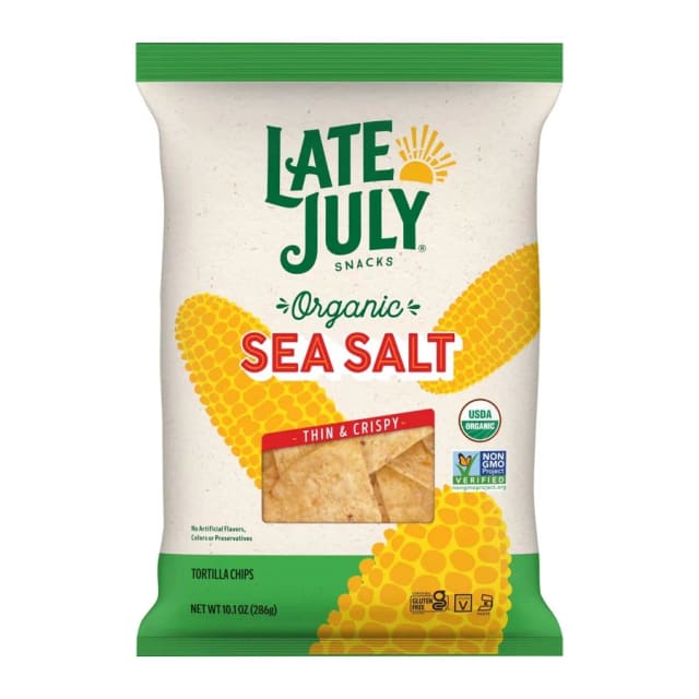 Late July Sea Salt Thin & Crispy Restaurant Style Tortilla Chips, front of pack