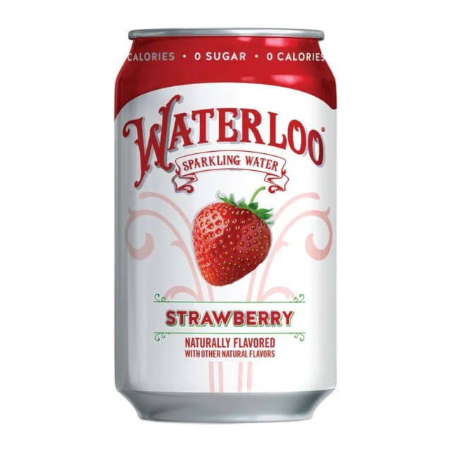 Waterloo Strawberry Sparkling Water, front of pack