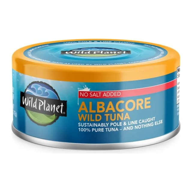Wild Planet Wild Albacore Tuna No Salt Added Canned, front of pack