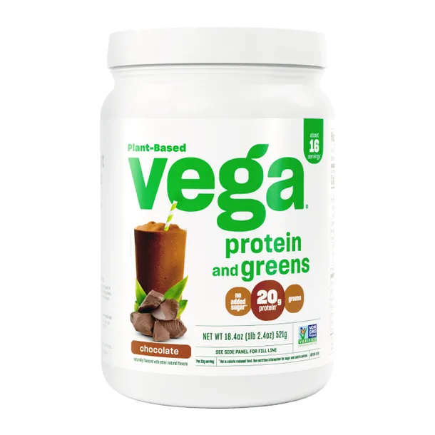 Vega Protein & Greens Chocolate, front of pack
