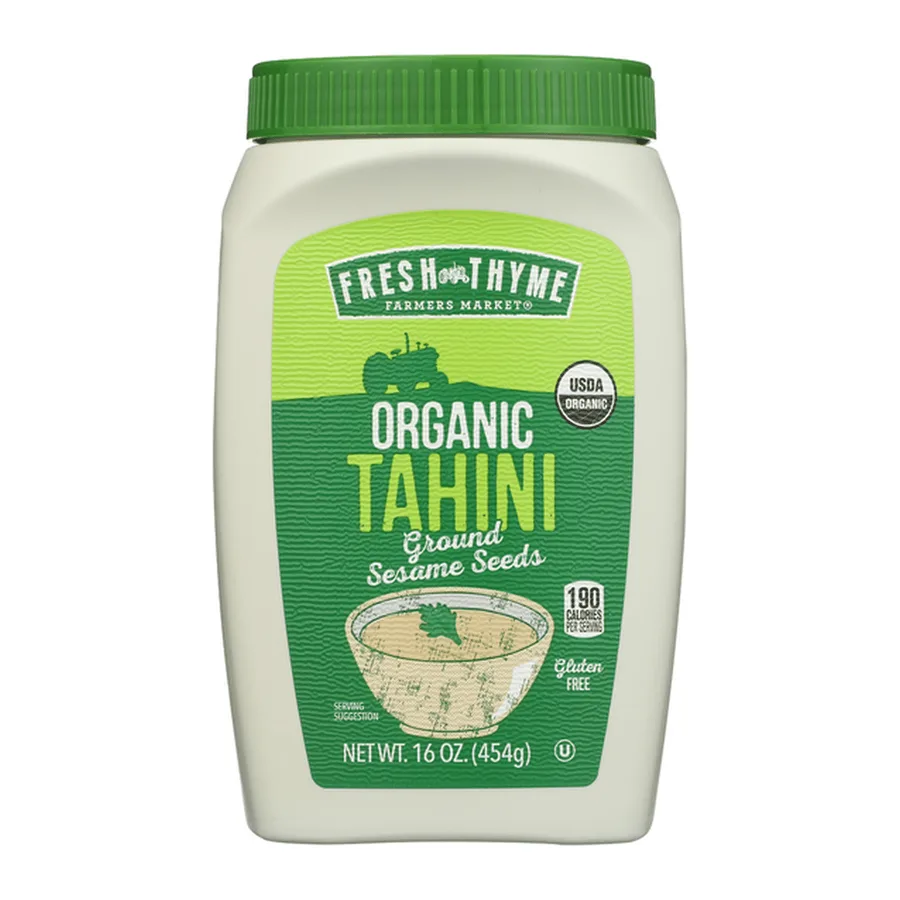 Fresh Thyme Organic tahini, front of pack