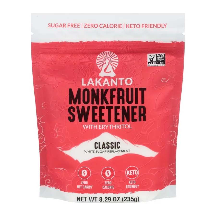 Lakanto Monk Fruit Sweetener Classic, front of pack