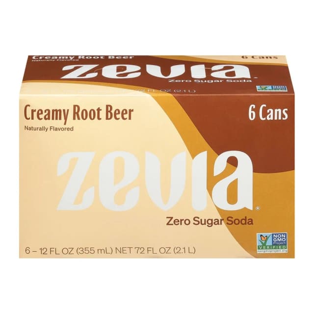 Zevia Creamy Root Beer, front of pack